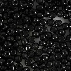 Rocaille-Siemenhelmet, Musta, Halk. 4 Mm, Koko 6/0 , Aukon Koko 0,9-1,2 Mm, 25 G/ 1 Pkk