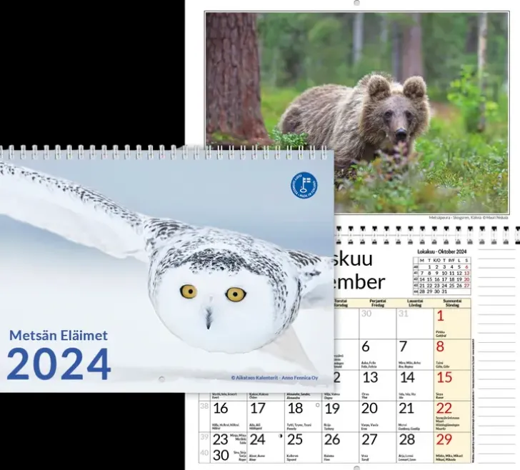 Seinakalenteri Metsan Elaimet A3 2024