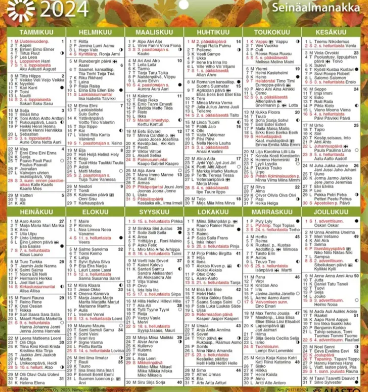 Seinakalenteri Seinaalmanakka/Vaggalmanackan