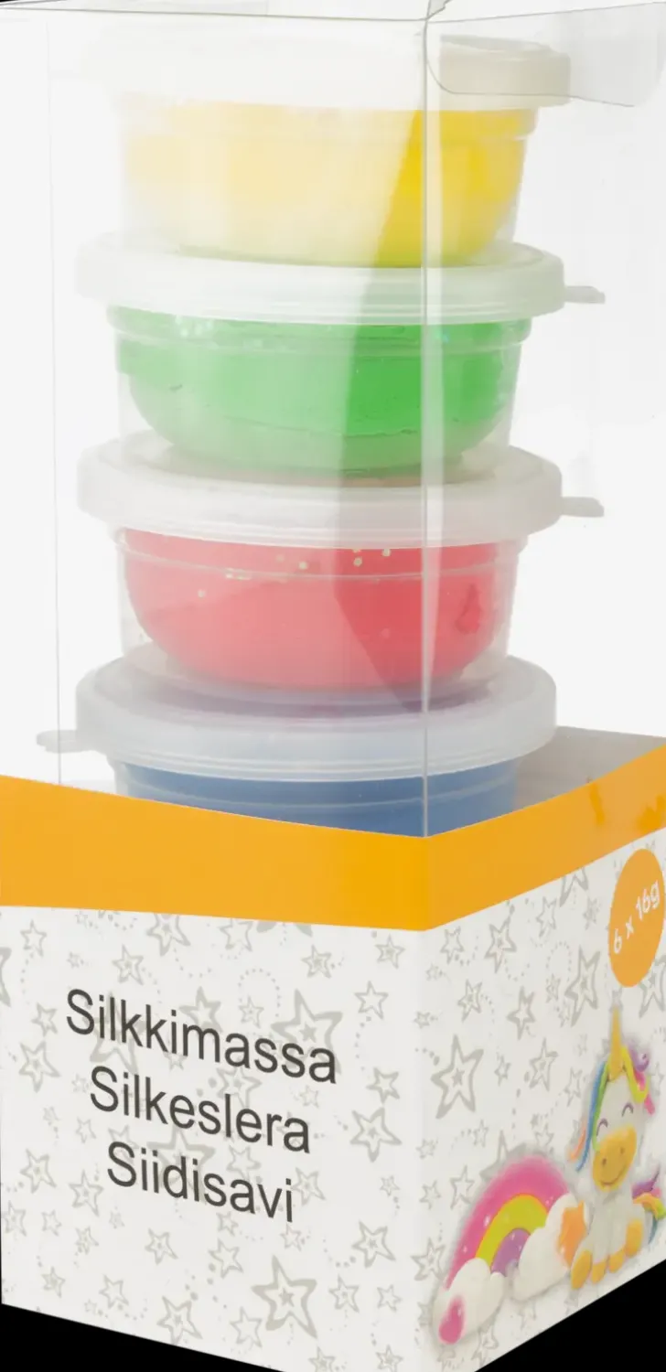 Silkkimassa 6 Kpl Glittervarit