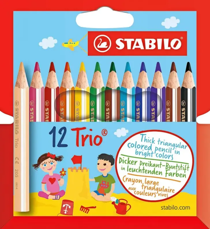 Stabilo Puuvarikyna Trio Paksu Ja Lyhyt 12 Varia