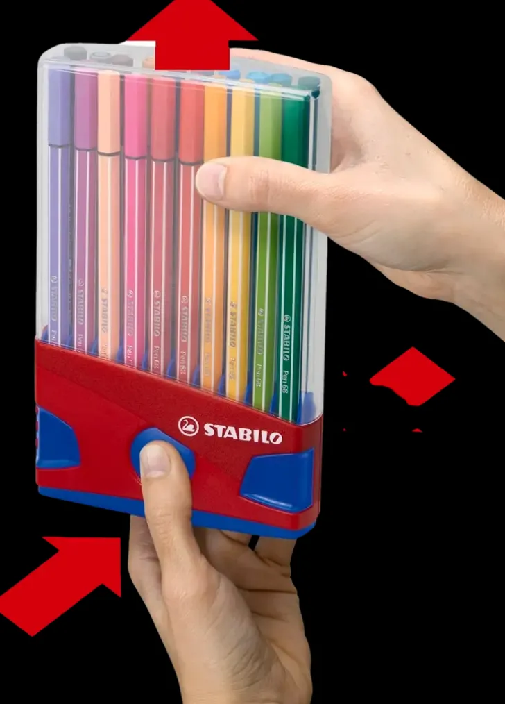 Stabilo Tussikynapakkaus Pen 68 Fineliner 20 Varia Sinisessa Telineessa