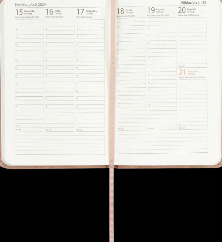 Taskukalenteri A6 Roosa