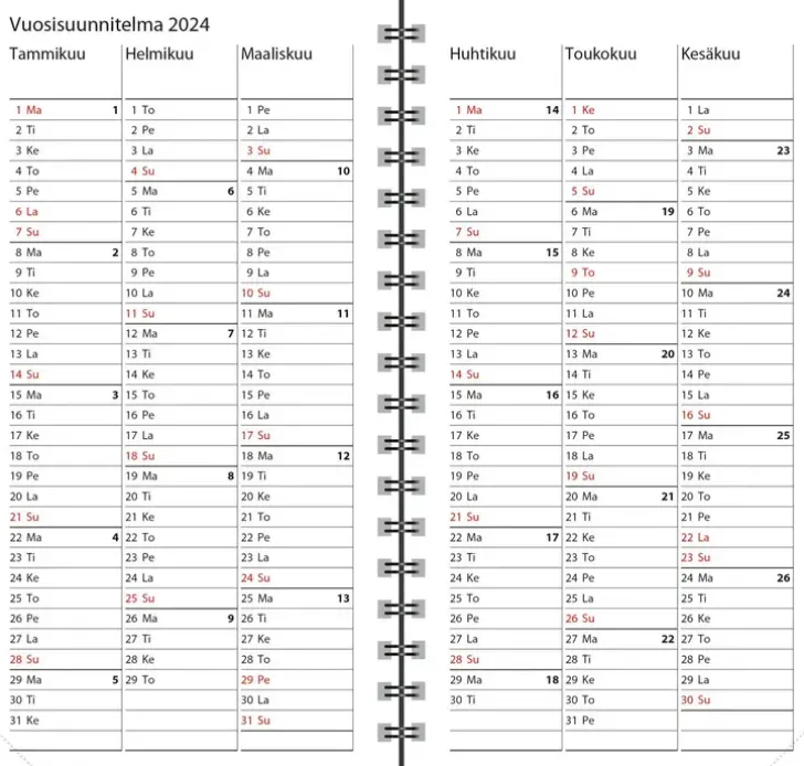 Taskukalenteri Agenda, Musta