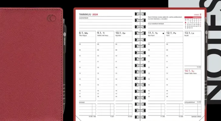 Taskukalenteri Leader Punainen 2024
