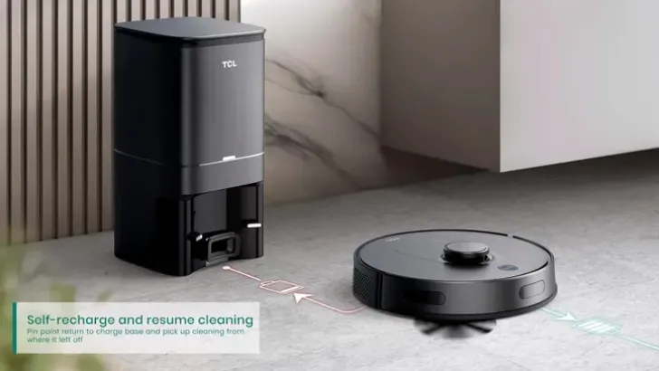 Tcl Sweeva 6500 Robotti-Imuri Tyhjennystelakalla