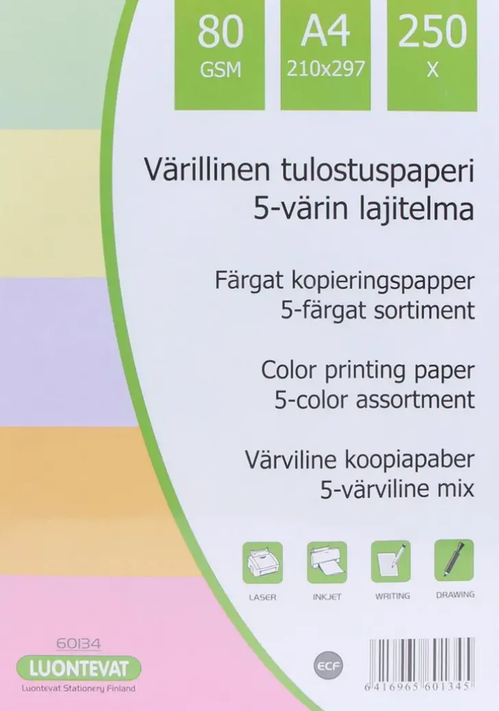 Teehoo Varillinen Tulostuspaperi A4 250Kpl 5 Varia