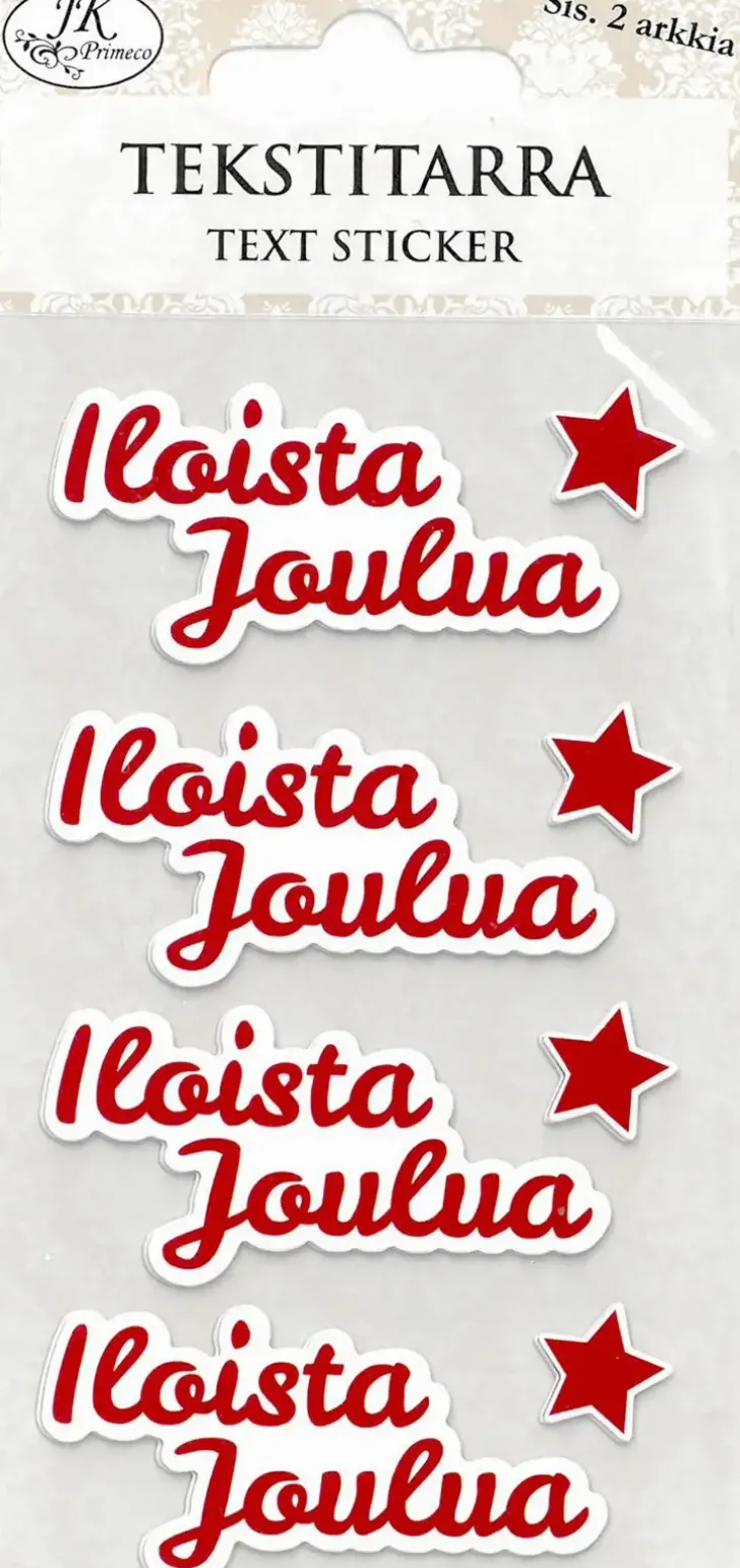 Tekstitarra Jouluteksti + Tahdet Punainen 2Ark/Pkt