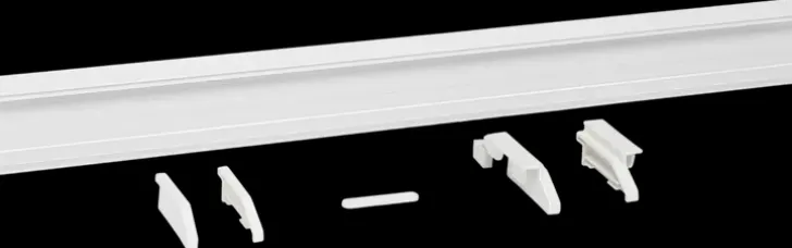 Tyokalukisko, Johon Voidaan Kiinnittaa Koukkuja Ja Muita Sailytysjarjestelman Osia. Voidaan Asentaa Kahden Kiskon Valiin Tai Suoraan Seinalle.