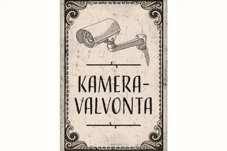 Varoituskyltti Metalli Kameravalvonta 20X30 Cm