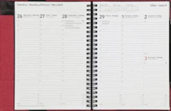 Vuosikalenteri Time System Memory A5 Burgundy 2024