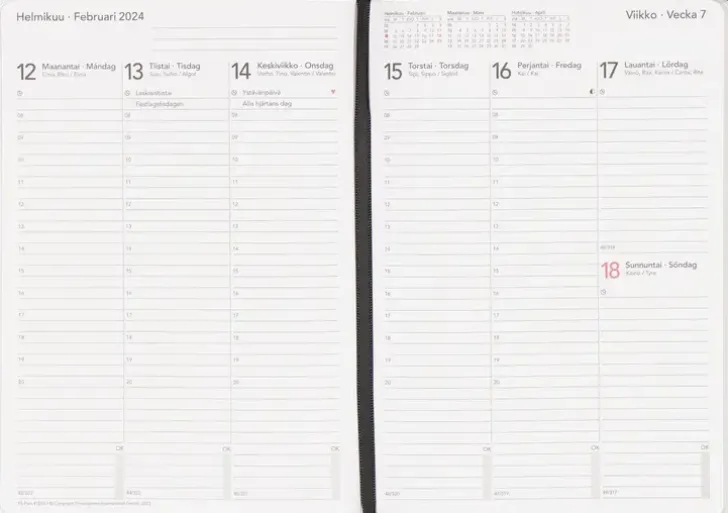 Vuosikalenteri Time System Classic A5 Turkos 2024